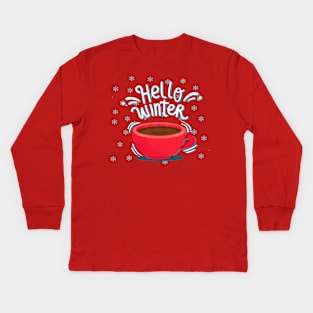 Hello Winter Kids Long Sleeve T-Shirt